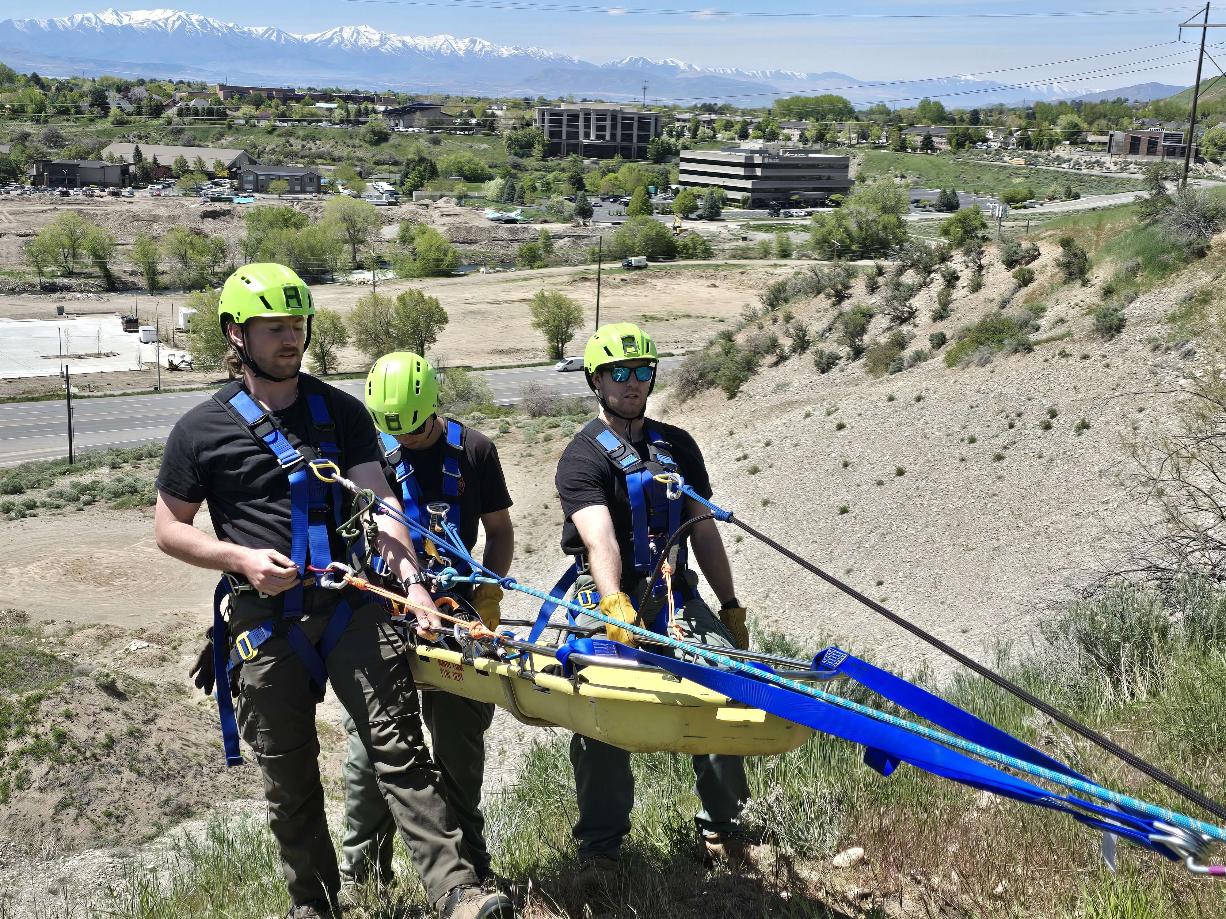 Rope rescue team training